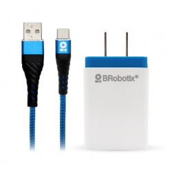CARGADOR BROBOTIX USB C/CABLE TIPO C CARGA R&Aacute;PIDA 963332